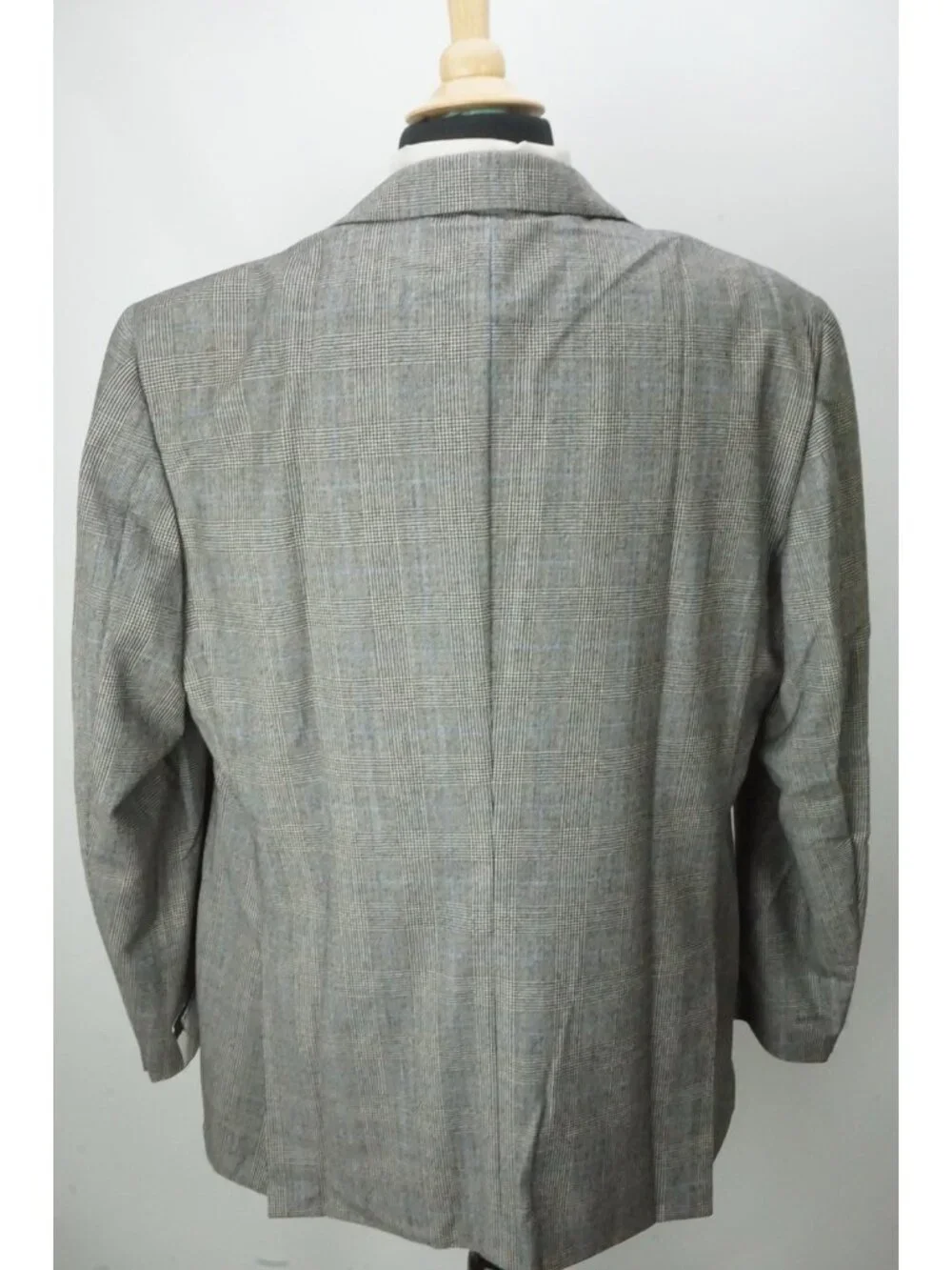 Burberry London Gray Blue Black Plaid Wool 2 Pc Suit Jacket Pant 56R EU NEW